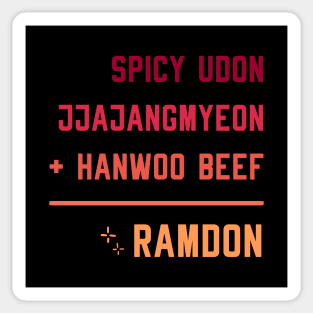 Spicy Udon Jjajangmyeon Hanwoo Beef Ramdon Parasite Sticker